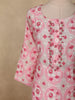 Soft Blush Pink Ikat Printed Design Cotton Straight Cut Salwar Suit with Dupatta