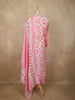 Soft Blush Pink Ikat Printed Design Cotton Straight Cut Salwar Suit with Dupatta