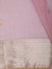 Soft Blush Pink Leaf Butta Zari Embroidered Design Pure Tussar Party Wear Saree with Contrast Zari Border