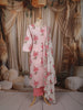 Soft Blush Pink Lotus Floral Printed Design Cotton Straight Cut Salwar Suit with Matching Dupatta