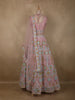 Soft Blush Pink Mirror and Thread Embroidered Design Net Lehenga With Net Dupatta
