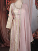 Soft Blush Pink Sequins and Zari Embroidered Design Tissue Silk Anarkali Salwar Suit with Dupatta