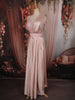 Soft Blush Pink Solid Design Satin Ready To Wear Saree with Designer Blouse