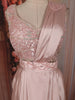 Soft Blush Pink Solid Design Satin Ready To Wear Saree with Designer Blouse