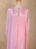 Soft Blush Pink Solid Design Soft Satin Indo Western Kaftan Set