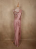 Soft Blush Rose Pink Floral Sequins and Beads Embroidered Design Georgette Ready To Wear Saree