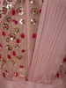 Soft Blush Rose Pink Floral Sequins and Beads Embroidered Design Georgette Ready To Wear Saree