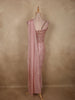 Soft Blush Rose Pink Floral Sequins and Beads Embroidered Design Georgette Ready To Wear Saree