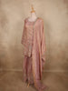 Soft Blush Rose Pink Heavy Sequins and Beads Embroidered Design Tissue Organza Sharara Salwar Suit with Dupatta
