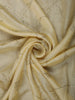 Soft Butter Yellow Floral Vine Stone Embellished Design Pure Tussar Saree with Floral Border