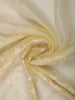 Soft Butter Yellow Floral Vine Thread Embroidered Design Organza Party Wear Saree with Lace Border