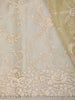 Soft Butter Yellow Floral Vine Thread Embroidered Design Organza Party Wear Saree with Lace Border