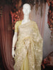 Soft Butter Yellow Floral Vine Thread Embroidered Design Organza Party Wear Saree with Lace Border