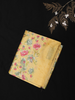 Soft Butter Yellow Floral Woven Design Blended Cotton Saree