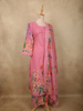 Soft Candy Pink Floral Printed Design Cotton Salwar Suit with Dupatta