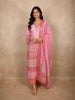 Soft Candy Pink Floral Printed Design Cotton Straight Cut Salwar Suit