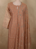 Soft Caramel Peach Silver Beads Embroidered Design Tissue Silk Salwar Suit