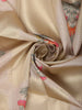 Soft Champagne Beige Floral Printed Design Semi Tussar Saree
