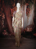 Soft Champagne Beige Floral Printed Design Semi Tussar Saree