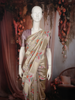 Soft Champagne Beige Floral Printed Design Semi Tussar Saree
