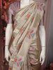 Soft Champagne Beige Floral Printed Design Semi Tussar Saree