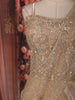 Soft Champagne Beige Heavy Sequins and Beads Embroidered Design Organza Party Lehenga with Draped Dupatta