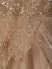Soft Champagne Beige Heavy Sequins and Beads Embroidered Design Organza Party Lehenga with Draped Dupatta