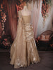 Soft Champagne Beige Heavy Sequins and Beads Embroidered Design Organza Party Lehenga with Draped Dupatta