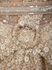 Soft Champagne Gold Heavy Sequins and Beads Embroidered Design Net Party Wear Ready To Wear Saree with Hip Belt
