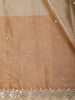 Soft Champagne Gold with Ivory Striped Woven Design Tissue Designer Saree with Designer Border