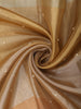 Soft Champagne Gold with Ivory Striped Woven Design Tissue Designer Saree with Designer Border