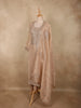 Soft Champagne Beige Sequins and Beads Embroidered Design Tissue Salwar Suit with Dupatta