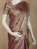 Soft Copper Brown Geometric Zari Woven Design Tissue Designer Saree with Sequins Border
