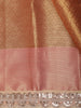 Soft Copper Brown Zari Woven Design Tissue Designer Saree with Sequins Border