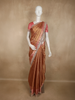 Soft Copper Brown Zari Woven Design Tissue Designer Saree with Sequins Border