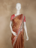 Soft Copper Brown Zari Woven Design Tissue Designer Saree with Sequins Border