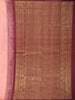 Soft Coral Peach Checked Zari Woven Design Pure Kanchipuram Silk Saree