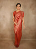 Soft Coral Peach Floral Zari Woven Design Banarasi Saree with Floral Zari Border