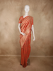 Soft Coral Peach Floral Zari Woven Design Banarasi Saree with Floral Zari Border