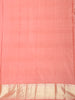 Soft Coral Peach and Warm Gold Striped Zari Woven Design Pure Kanchipuram Silk Saree with Zari Border