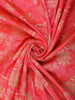 Soft Coral Pink Floral Zari Woven Design Pure Banarasi Silk Saree with Zari Border