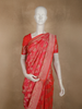 Soft Coral Pink Floral Zari Woven Design Pure Banarasi Silk Saree with Zari Border