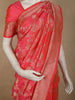 Soft Coral Pink Floral Zari Woven Design Pure Banarasi Silk Saree with Zari Border