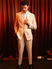 Soft Cream Abstract Beads Embroidered Design Brocade Men's Suit with Matching Waistcoat