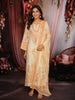 Soft Cream Floral Printed Design Cotton Anarakai Salwar Suit