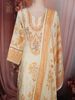 Soft Cream Floral Printed Design Cotton Anarakai Salwar Suit