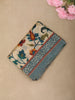 Soft Cream Floral Printed Design Crepe Casual Wear Saree