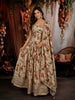 Soft Cream Floral Sequins Embroidered Design Satin Fancy Lehenga with Dupatta