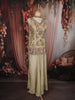 Soft Cream Floral Vine Thread and Beads Embroidered Design Tissue Part Wear Palazzo Suit with Choker Dupatta