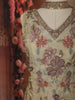 Soft Cream Floral Vine Thread and Beads Embroidered Design Tissue Part Wear Palazzo Suit with Choker Dupatta